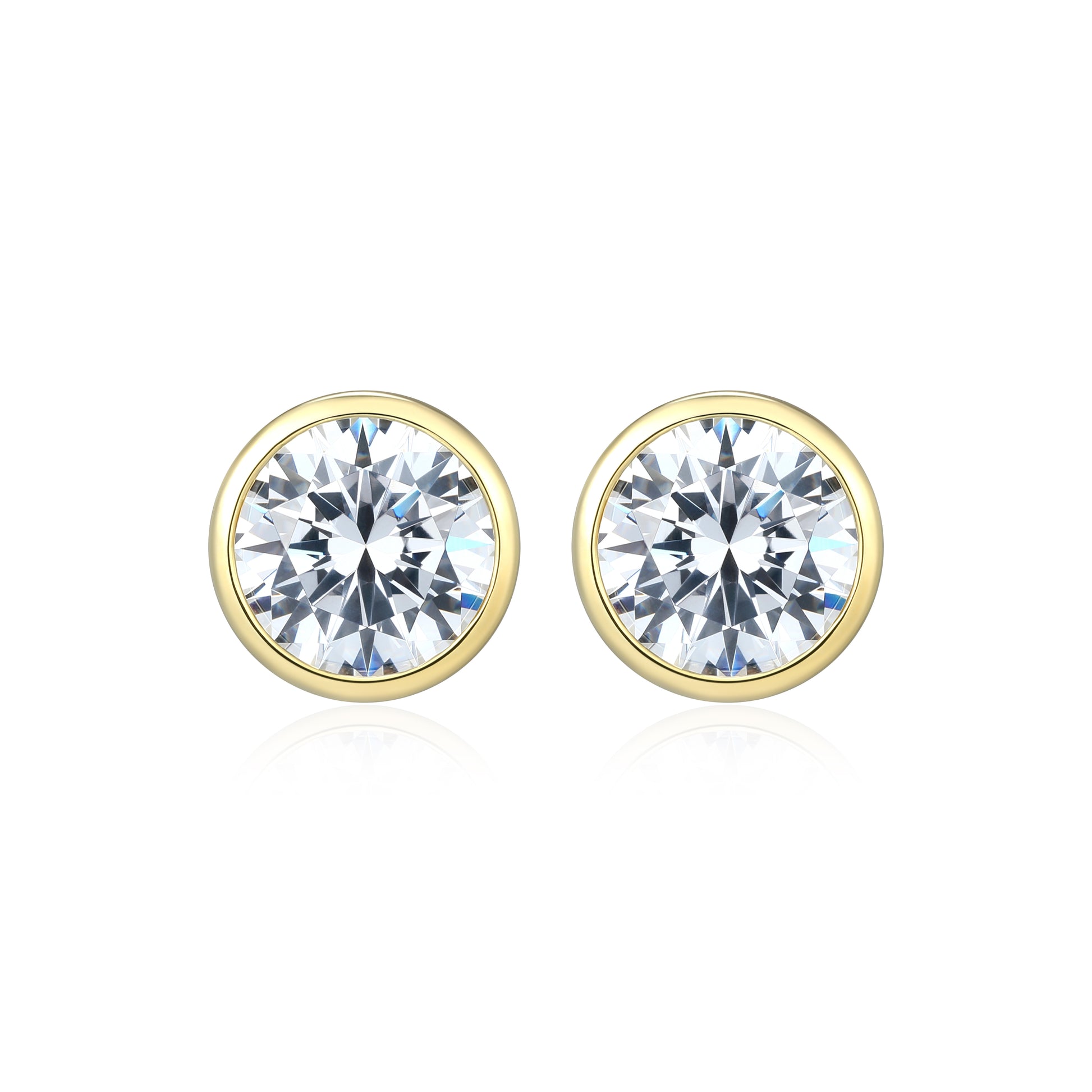 RE0183Y - Round-Cut CZ Stud Earrings | reign