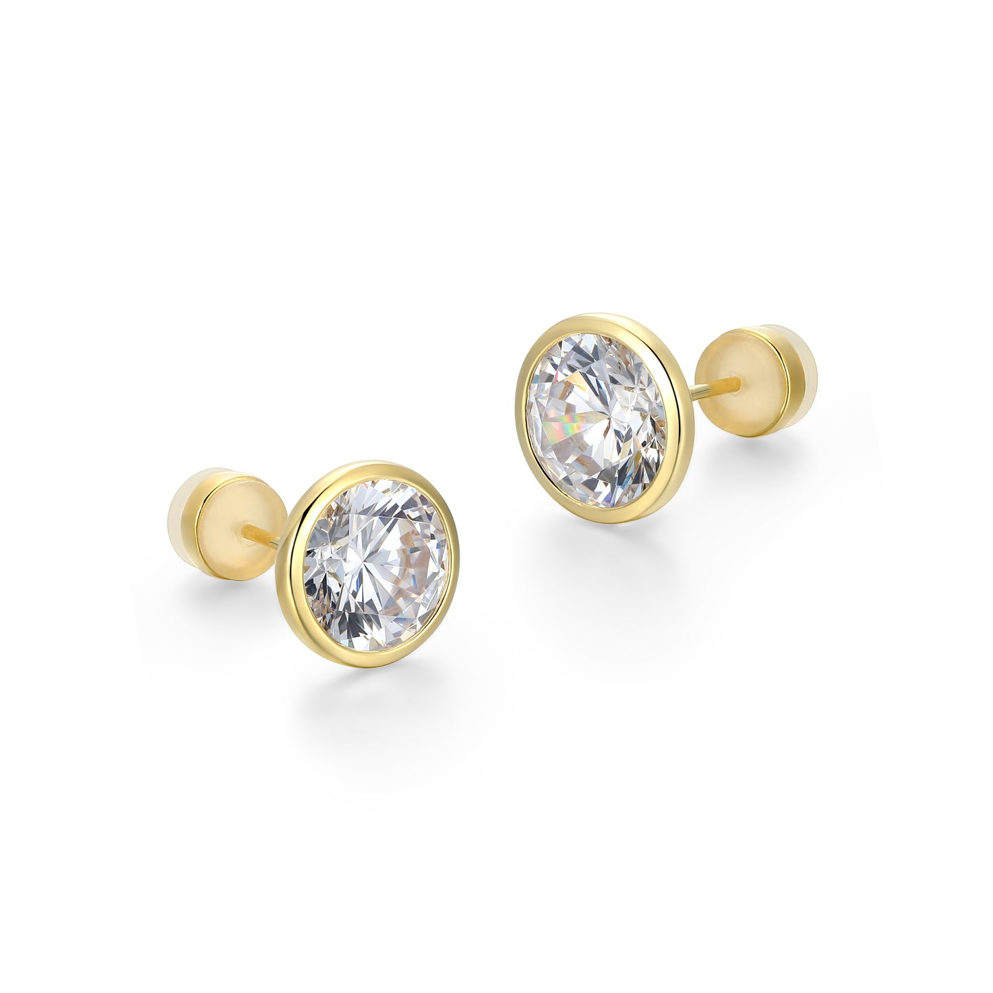 RE0183Y - Round-Cut CZ Stud Earrings | reign