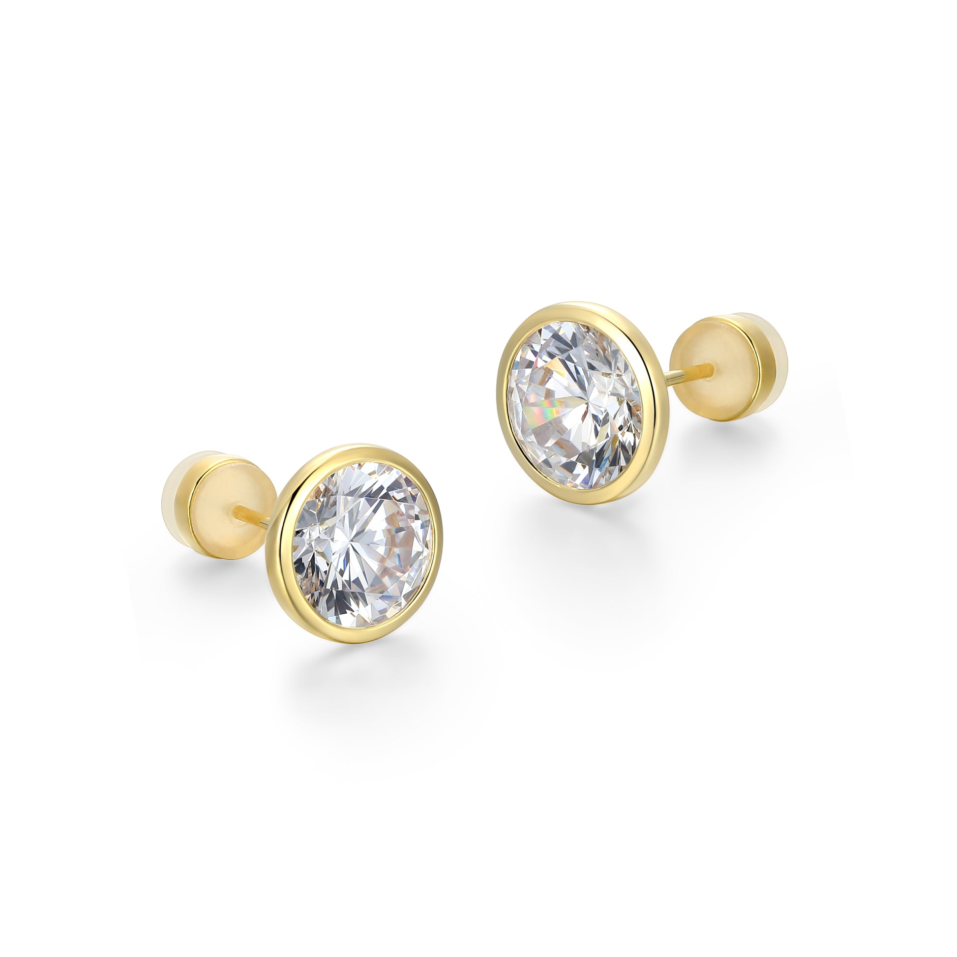 RE0183Y - Round-Cut CZ Stud Earrings | reign