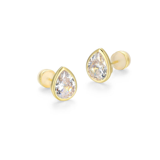 RE0181 - Pear-Cut CZ Stud Earrings | reign