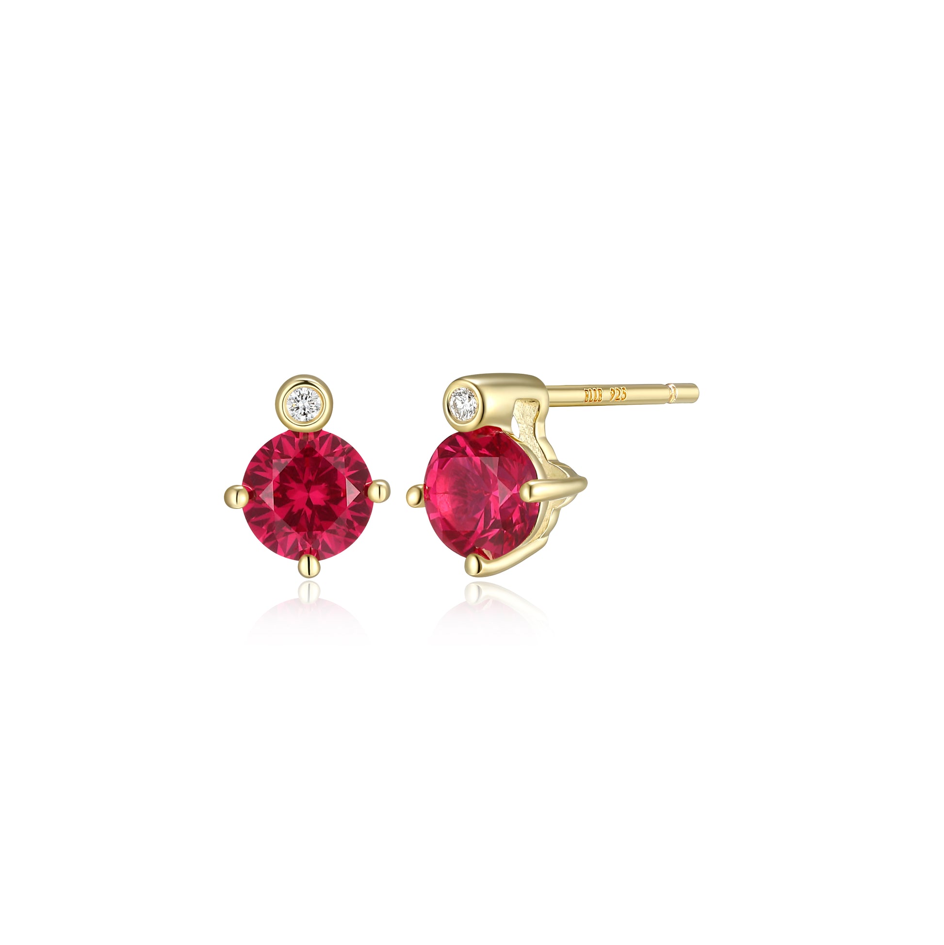 E10348JULY - Birthstone with Lab-Grown Diamond Accent Stud Earrings | elle