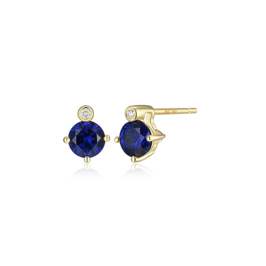 E10348SEPY - Birthstone with Lab-Grown Diamond Accent Stud Earrings | elle