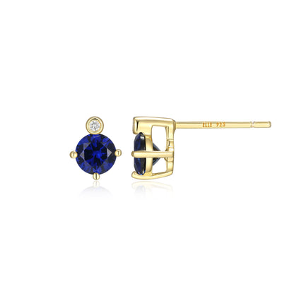 E10348SEPY - Birthstone with Lab-Grown Diamond Accent Stud Earrings | elle