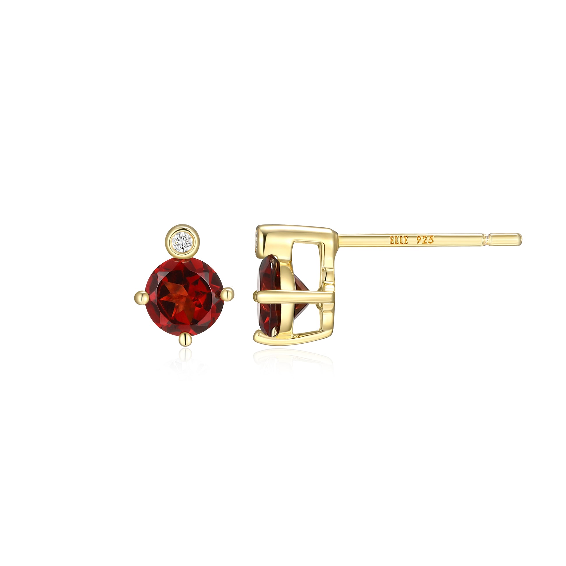 E10348JANY - Birthstone with Lab-Grown Diamond Accent Stud Earrings | elle