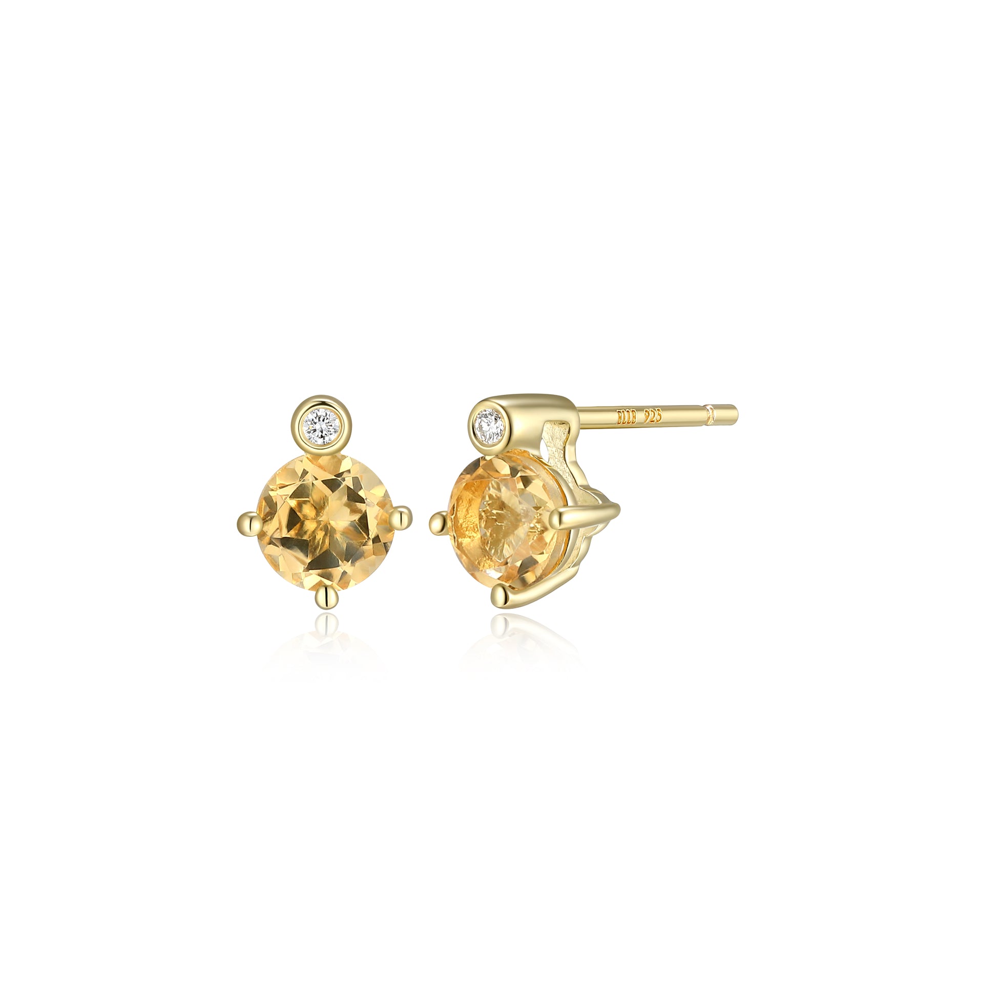 E10348NOVY - Birthstone with Lab-Grown Diamond Accent Stud Earrings | elle