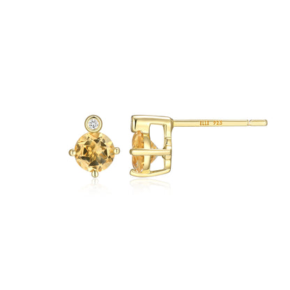E10348NOVY - Birthstone with Lab-Grown Diamond Accent Stud Earrings | elle