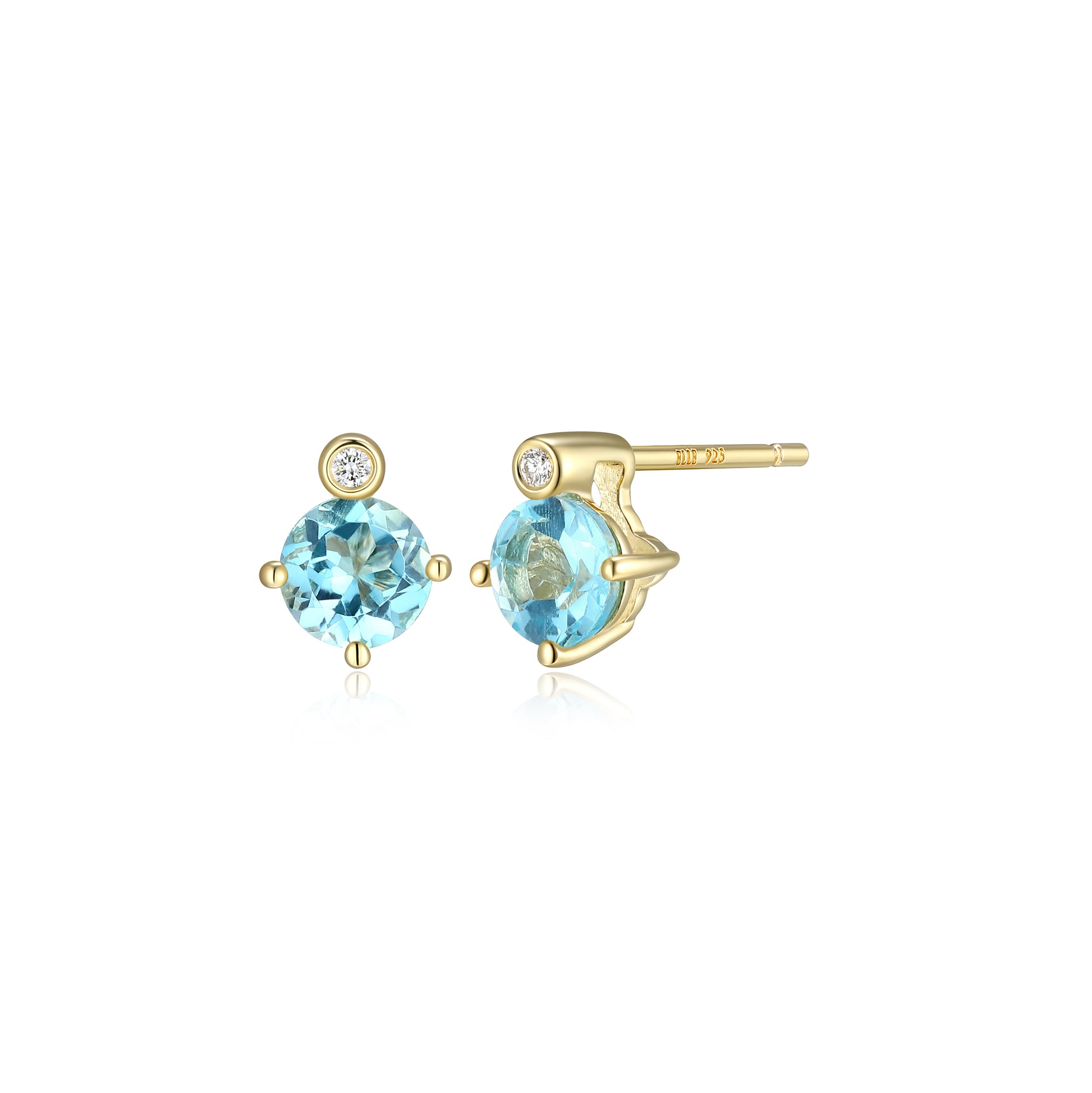 E10348DECY - Birthstone with Lab-Grown Diamond Accent Stud Earrings | elle