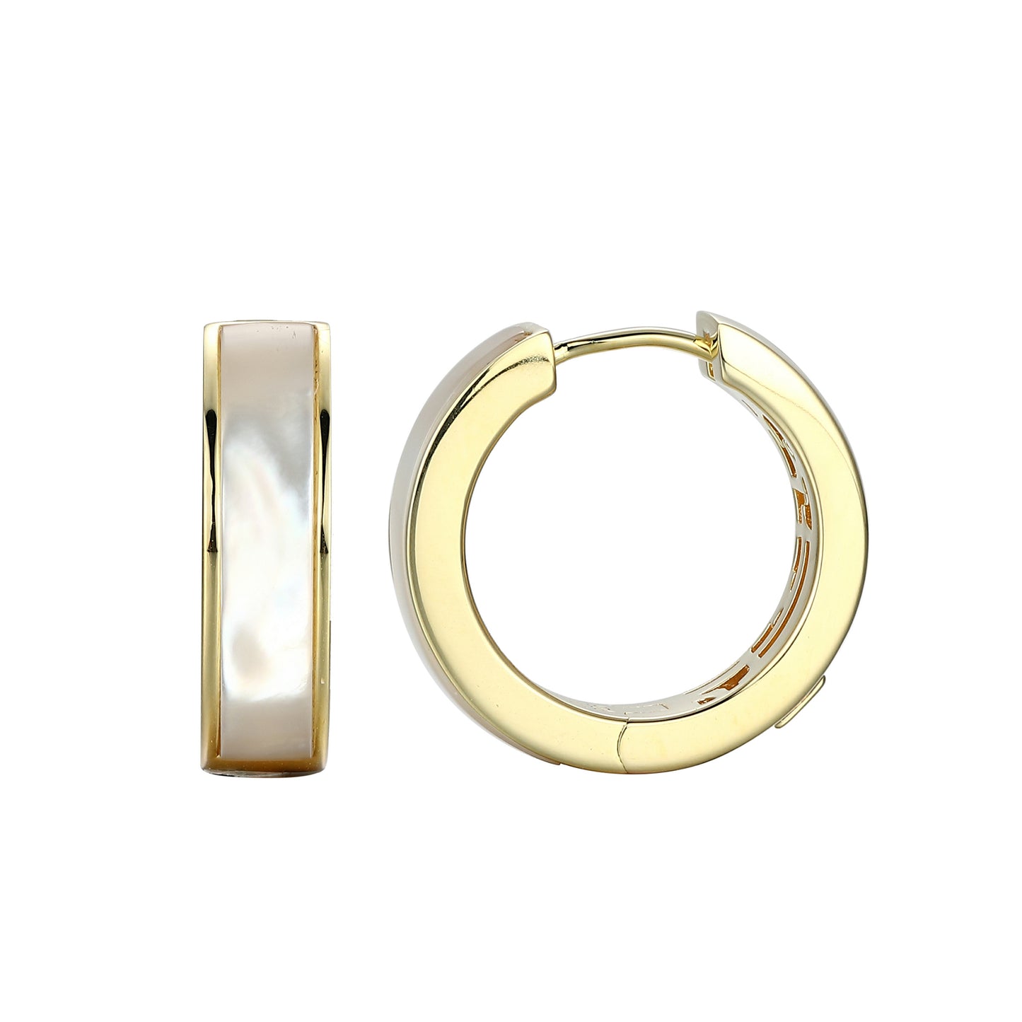 LE0236 - Vera Mother-of-Pearl Inlay Hoop Earrings | elle