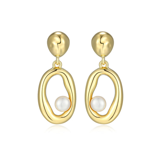 LE0275 - Aurelia Freshwater Pearl Stud Drop Earrings | elle