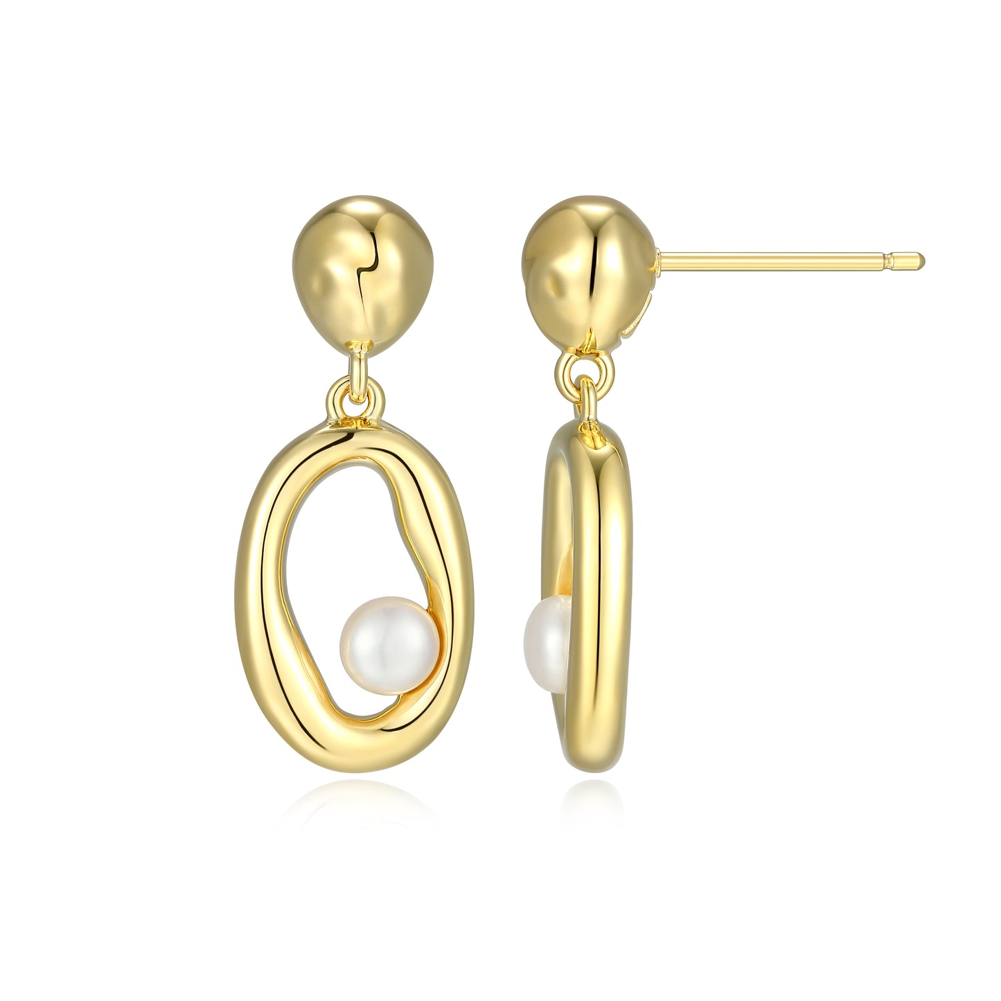 LE0275 - Aurelia Freshwater Pearl Stud Drop Earrings | elle