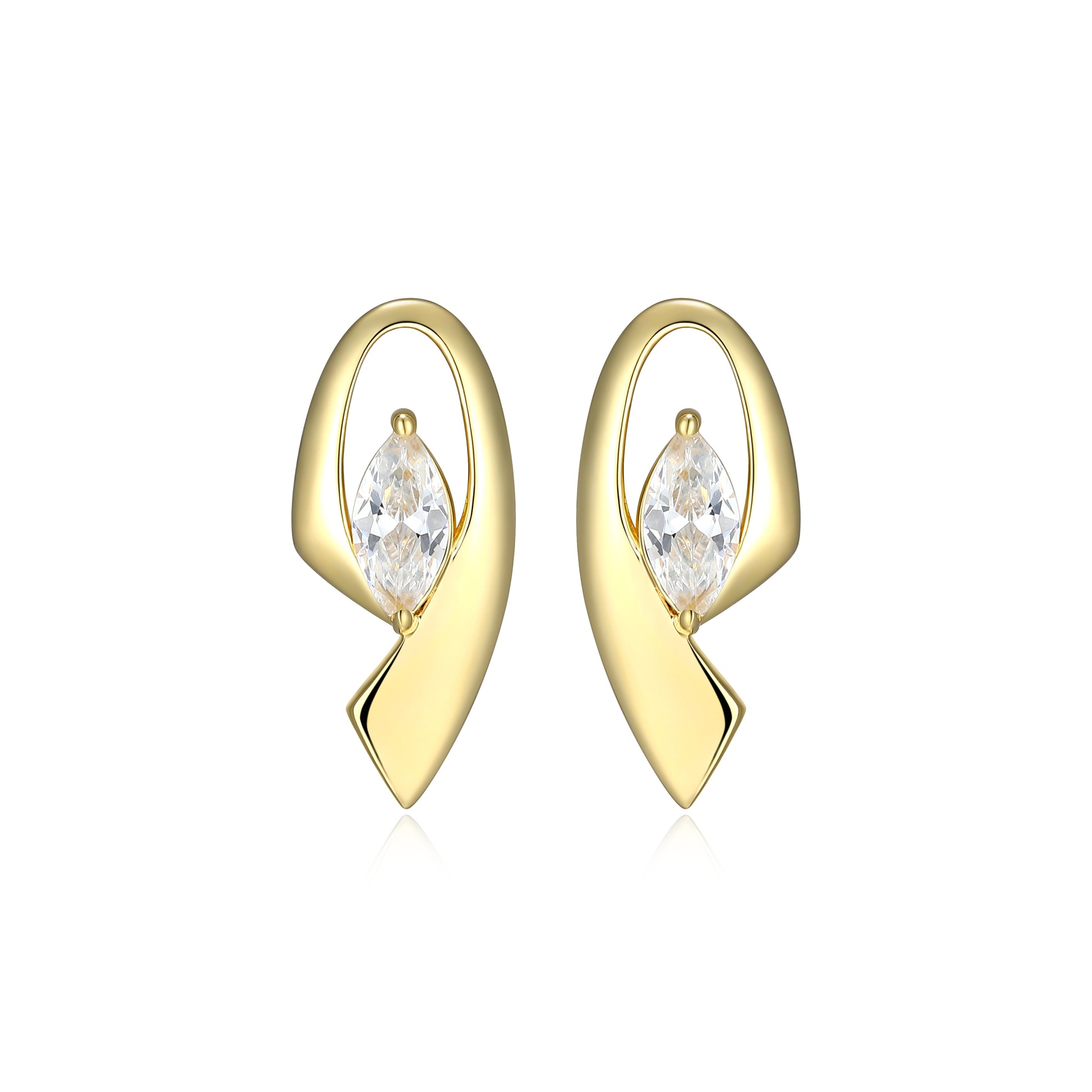 LE0277 - Marquise Ribbon Stud Earrings | Paris 1901