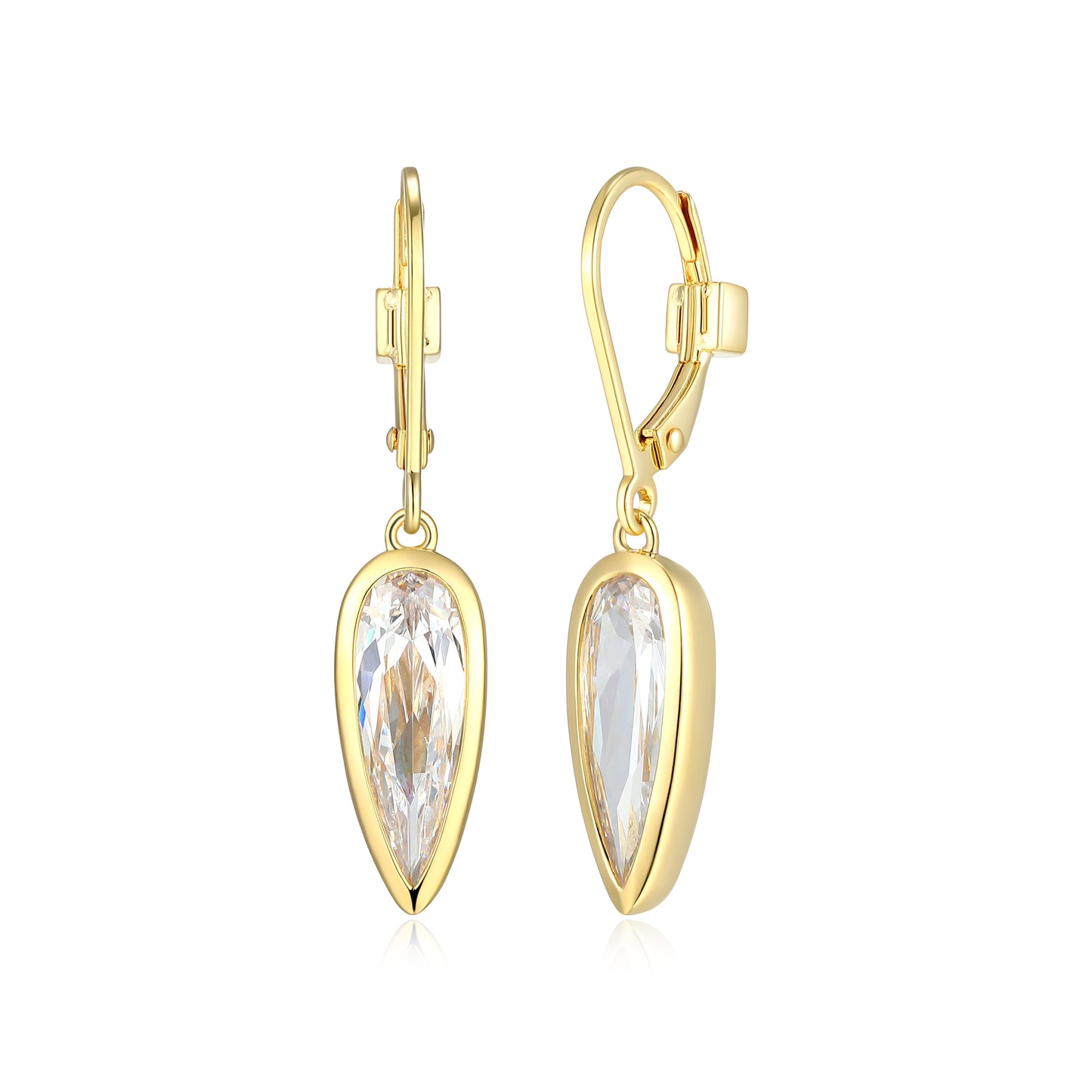 LE0291 - Lustre Inverted Pear Drop Earrings | elle