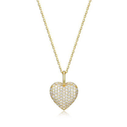 RN0198Y - Pavé Heart Pendant Necklace | reign