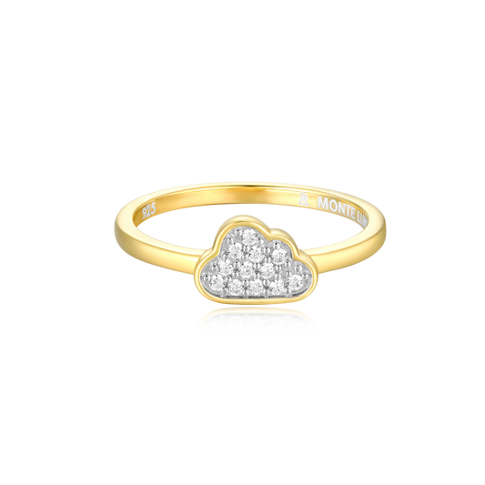 Silver Lining Cloud Ring in 14K Yellow Gold-Plated Sterling Silver | M by Monte Luna