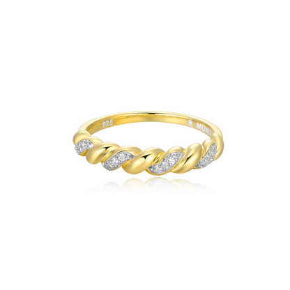 Twist Stackable Ring in 14K Yellow Gold-Plated Sterling Silver | M by Monte Luna