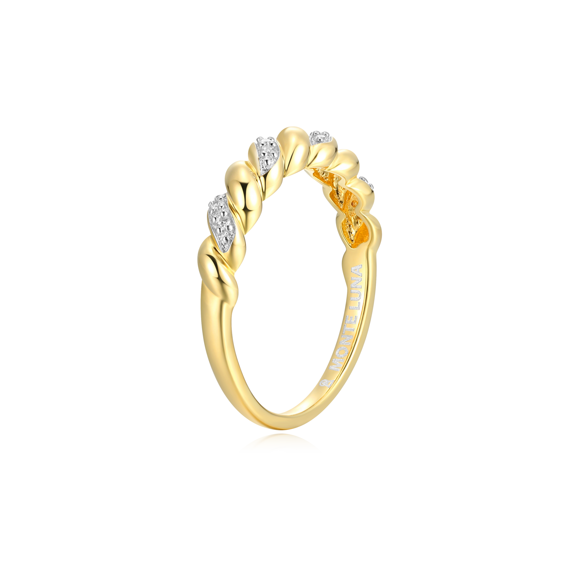 Twist Stackable Ring in 14K Yellow Gold-Plated Sterling Silver | M by Monte Luna