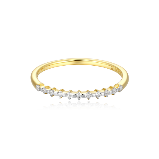 Lab-Created Diamond Stackable Ring in 14K Yellow Gold-Plated Sterling Silver | M by Monte Luna