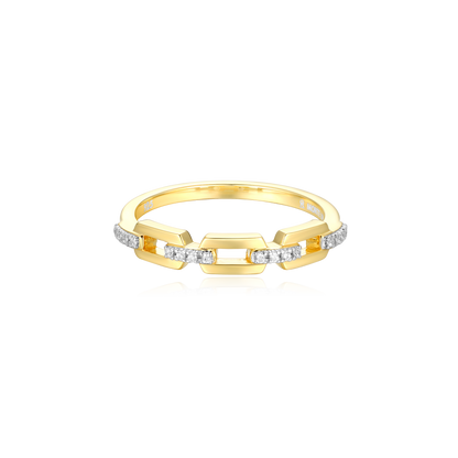 Mini-Link Stackable Ring in 14K Yellow Gold-Plated Sterling Silver | M by Monte Luna