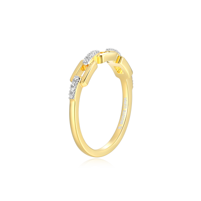 Mini-Link Stackable Ring in 14K Yellow Gold-Plated Sterling Silver | M by Monte Luna