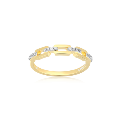 Mini-Link Stackable Ring in 14K Yellow Gold-Plated Sterling Silver | M by Monte Luna