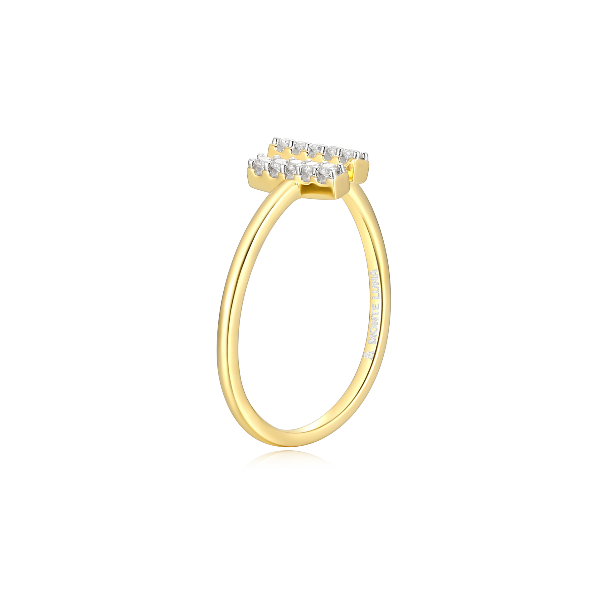 Parallel Bars Open Ring in 14K Yellow Gold-Plated Sterling Silver | M by Monte Luna