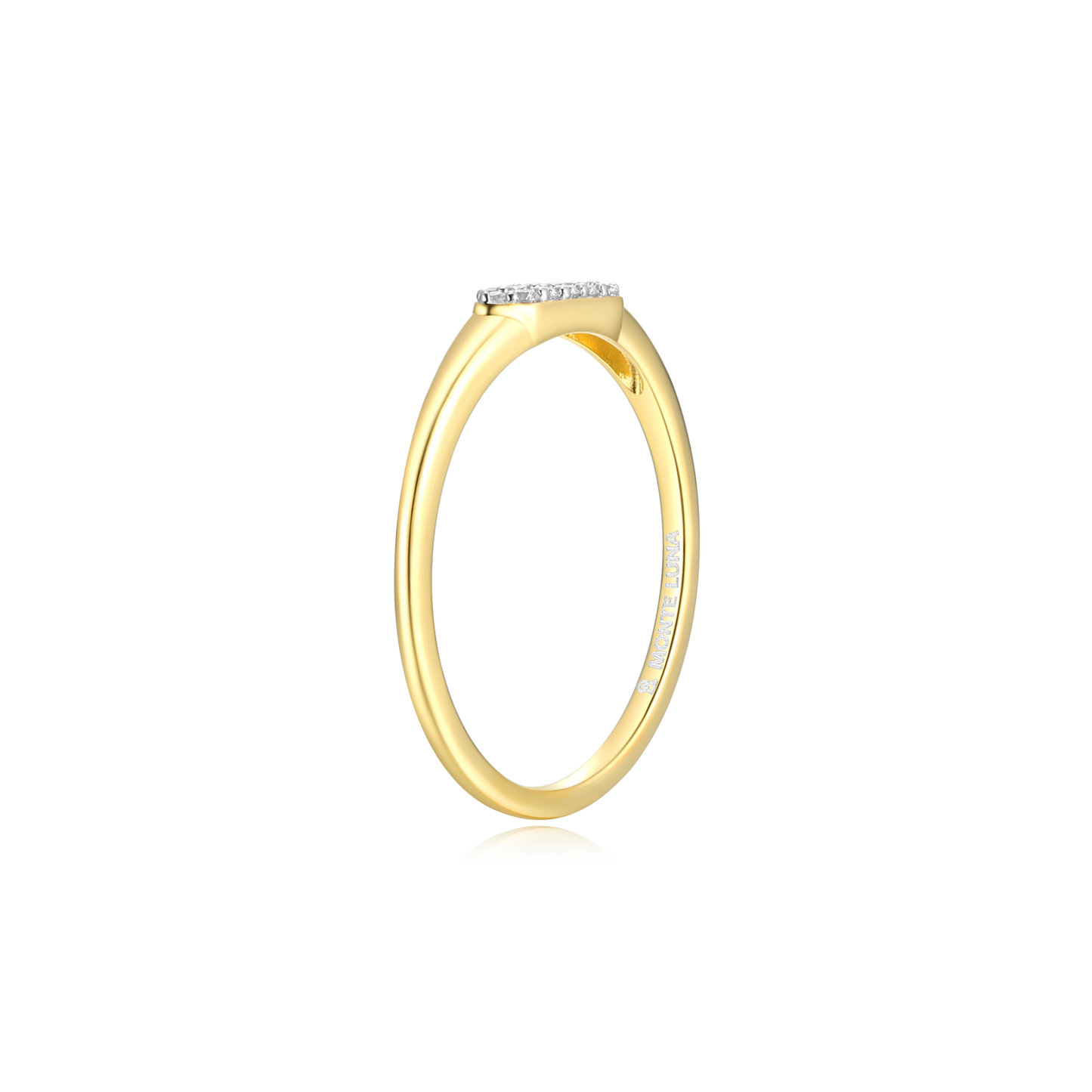 Long Hex Stackable Ring in 14K Yellow Gold-Plated Sterling Silver | M by Monte Luna