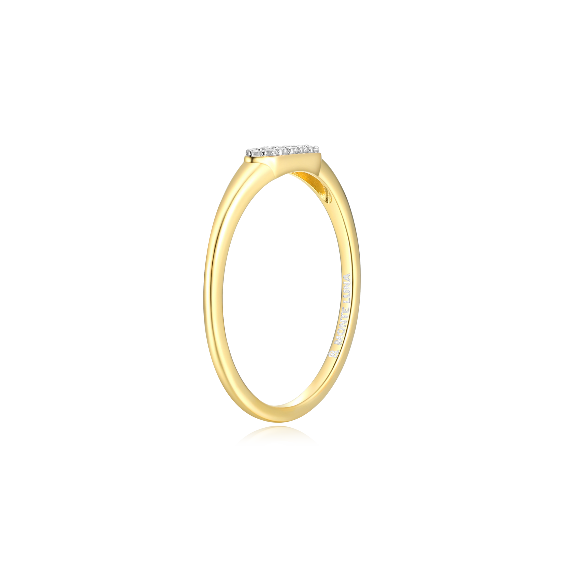 Long Hex Stackable Ring in 14K Yellow Gold-Plated Sterling Silver | M by Monte Luna