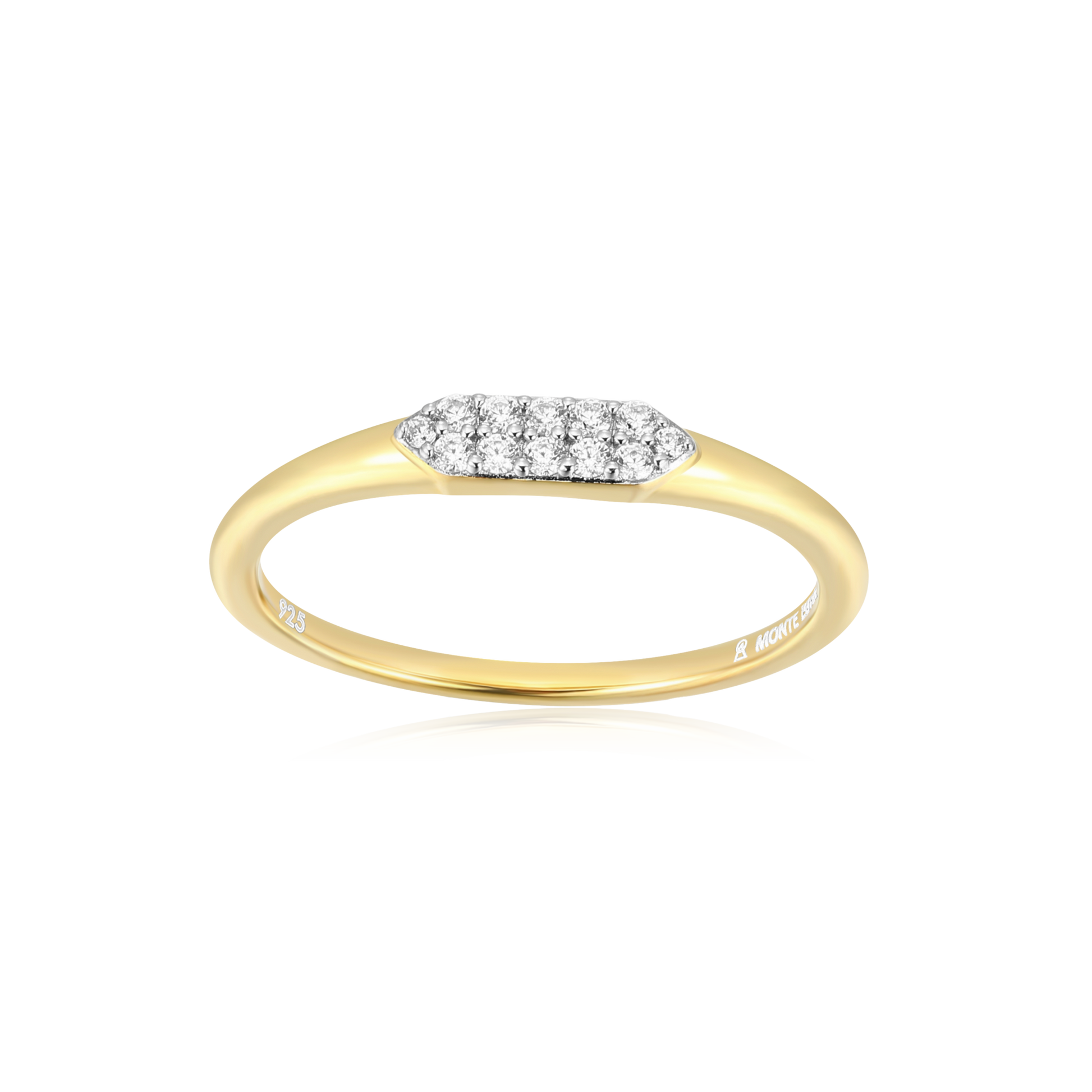 Long Hex Stackable Ring in 14K Yellow Gold-Plated Sterling Silver | M by Monte Luna