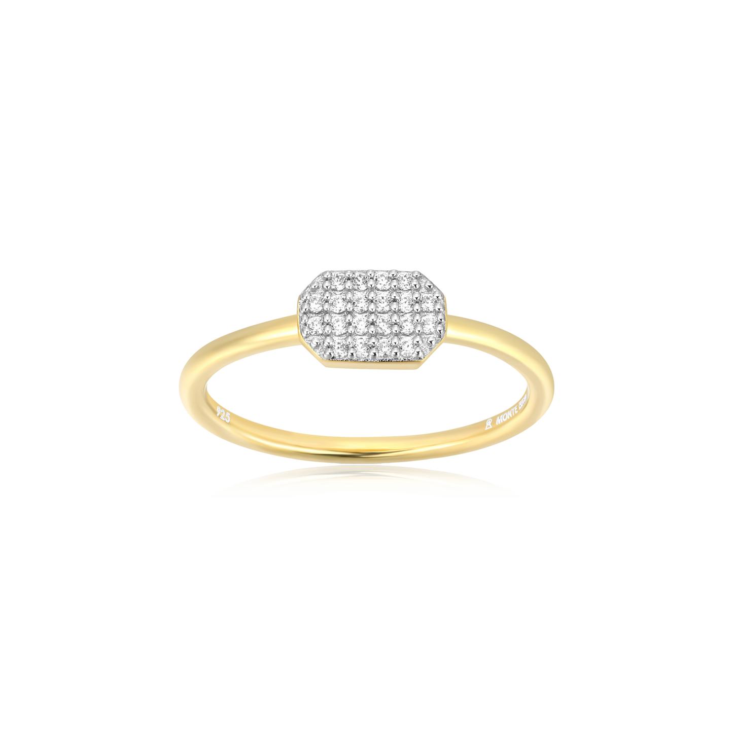 Dog Tag Stackable Ring in 14K Yellow Gold-Plated Sterling Silver | M by Monte Luna