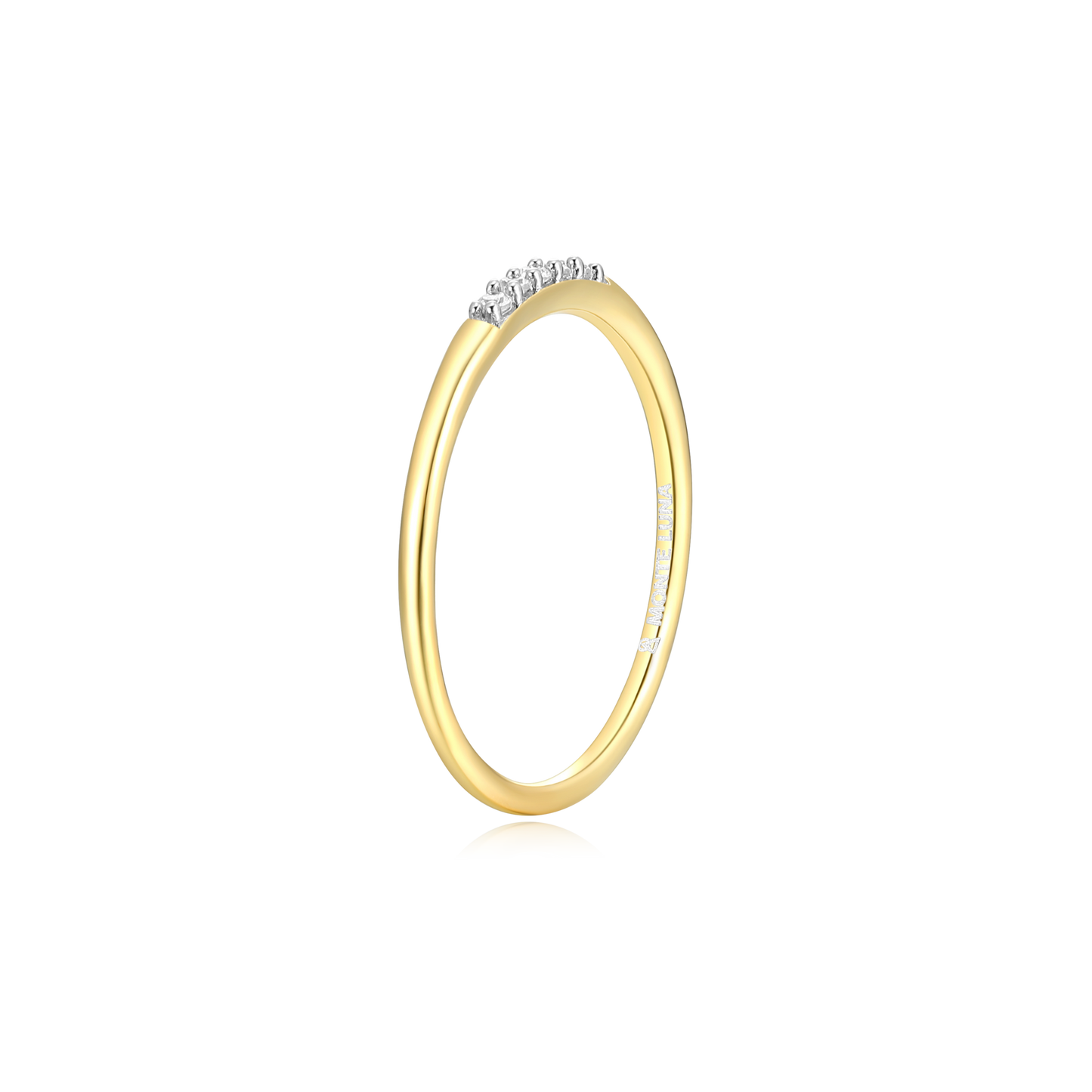 Lab-Created Diamond Line Stackable Ring in 14K Yellow Gold-Plated Sterling Silver | M by Monte Luna