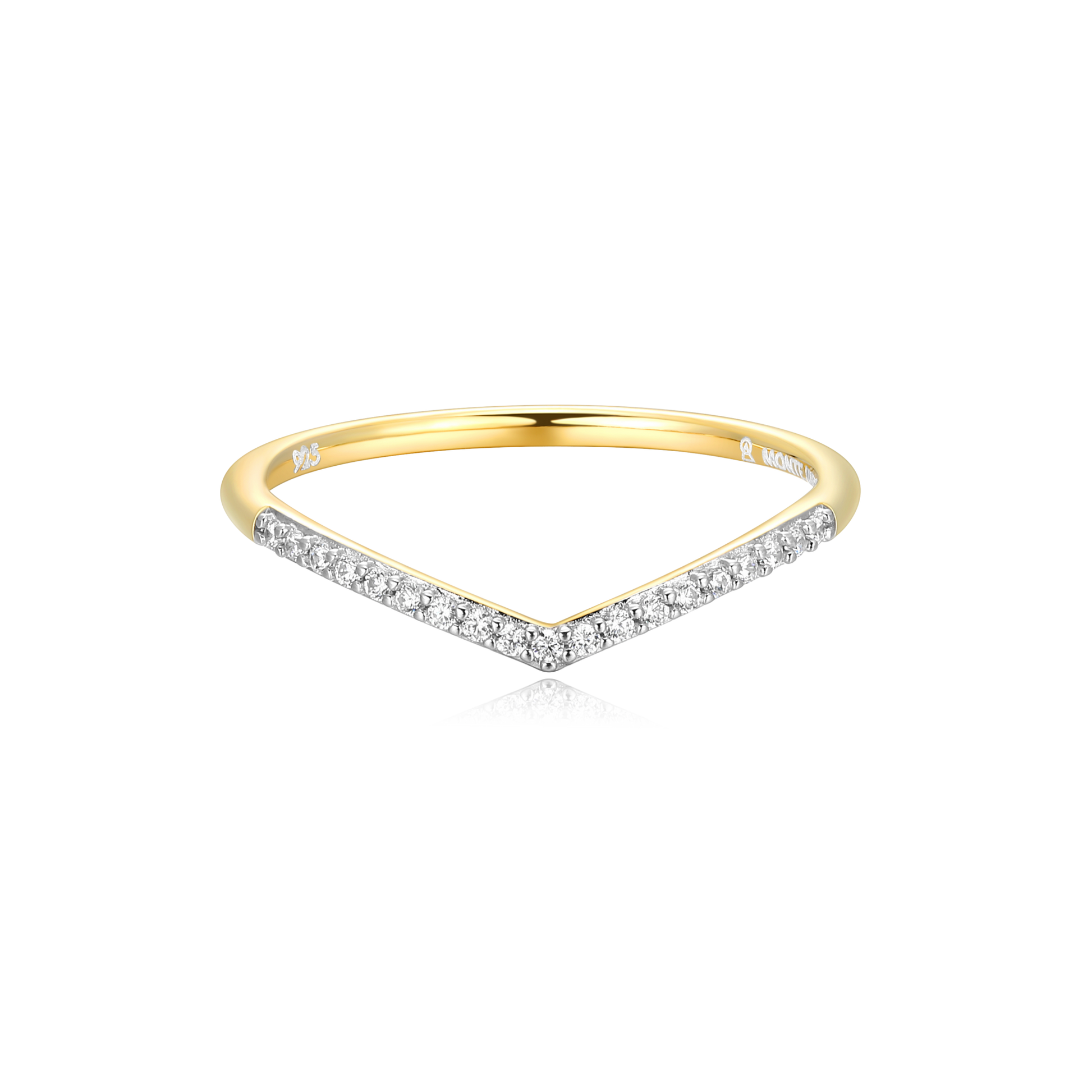 Chevron Stackable Ring in 14K Yellow Gold-Plated Sterling Silver | M by Monte Luna