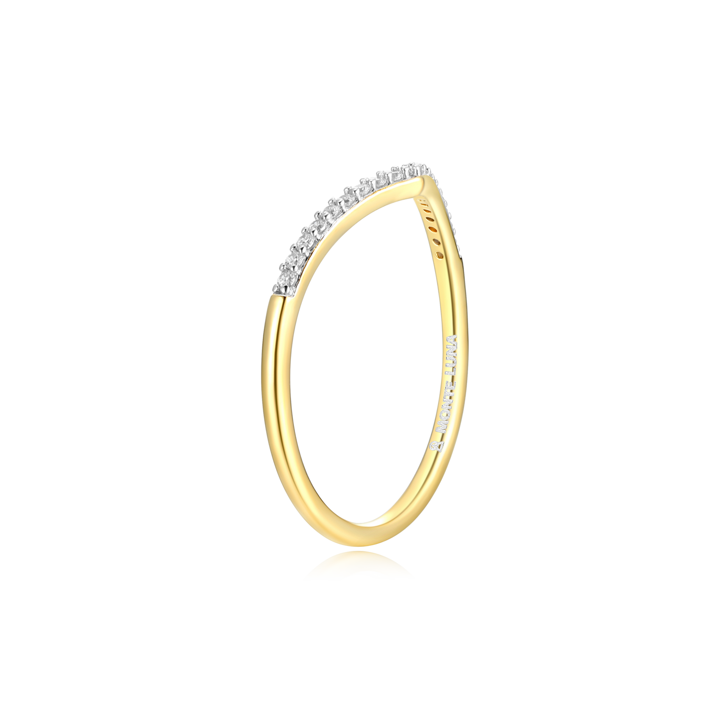 Chevron Stackable Ring in 14K Yellow Gold-Plated Sterling Silver | M by Monte Luna