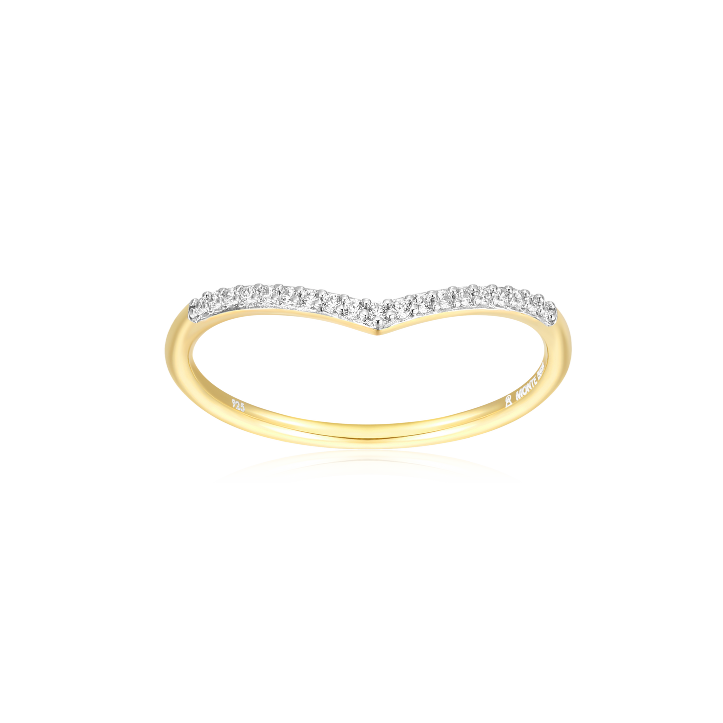 Chevron Stackable Ring in 14K Yellow Gold-Plated Sterling Silver | M by Monte Luna