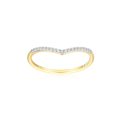 Chevron Stackable Ring in 14K Yellow Gold-Plated Sterling Silver | M by Monte Luna