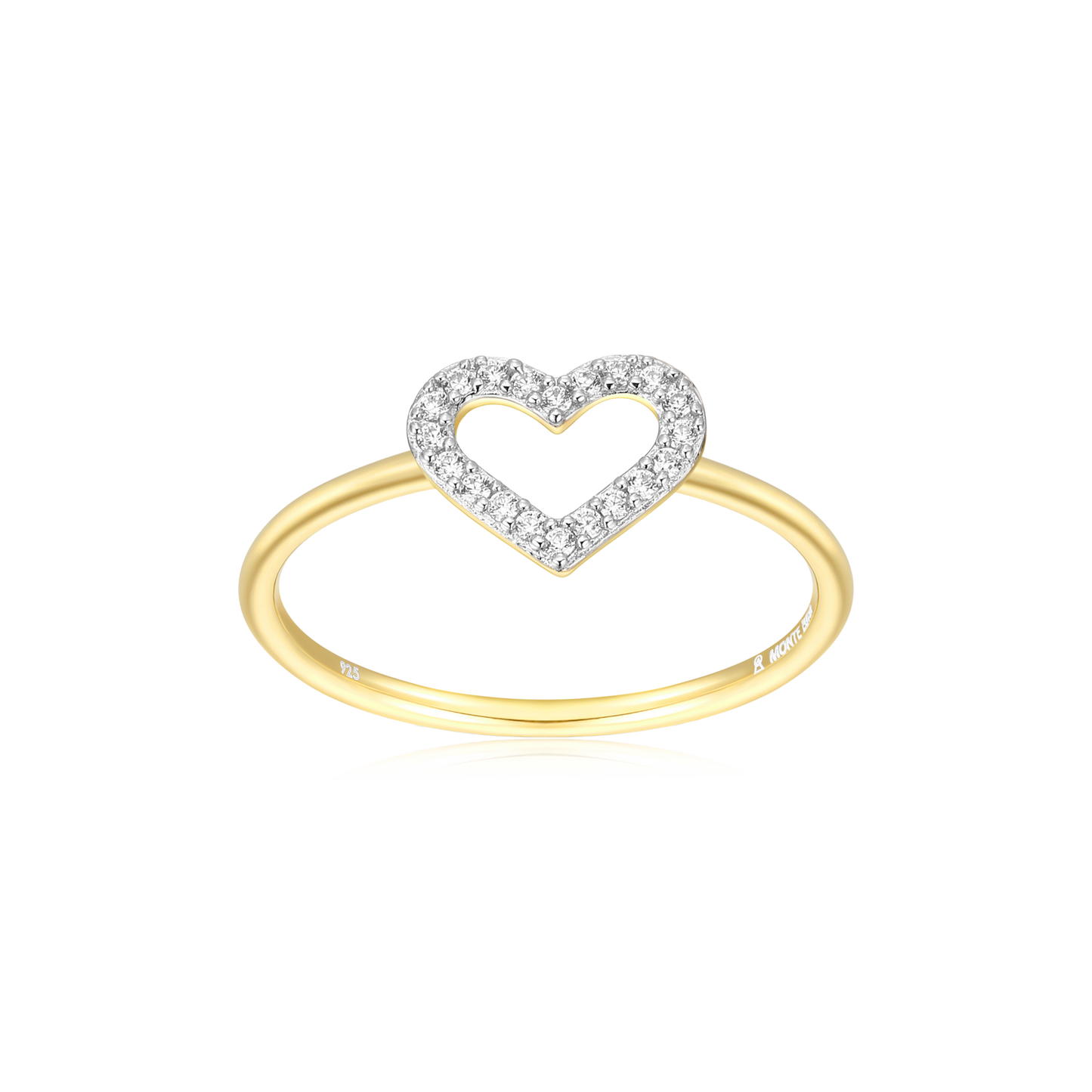 Open Heart Stackable Ring in 14K Yellow Gold-Plated Sterling Silver | M by Monte Luna