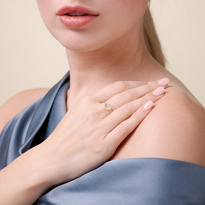 Open Heart Stackable Ring in 14K Yellow Gold-Plated Sterling Silver | M by Monte Luna