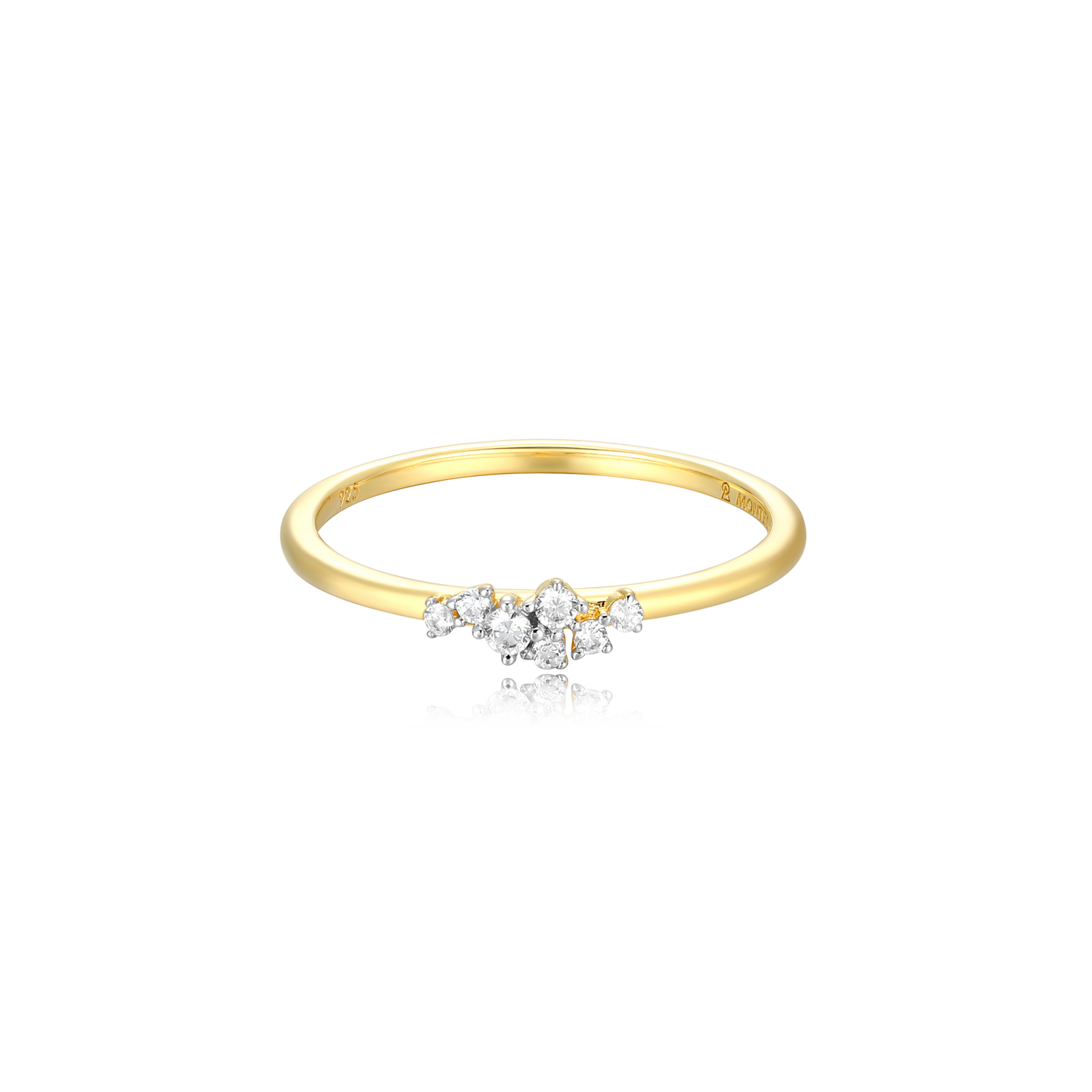 Scattered Lab-Created Diamond Stackable Ring in 14K Yellow Gold-Plated Sterling Silver | M by Monte Luna