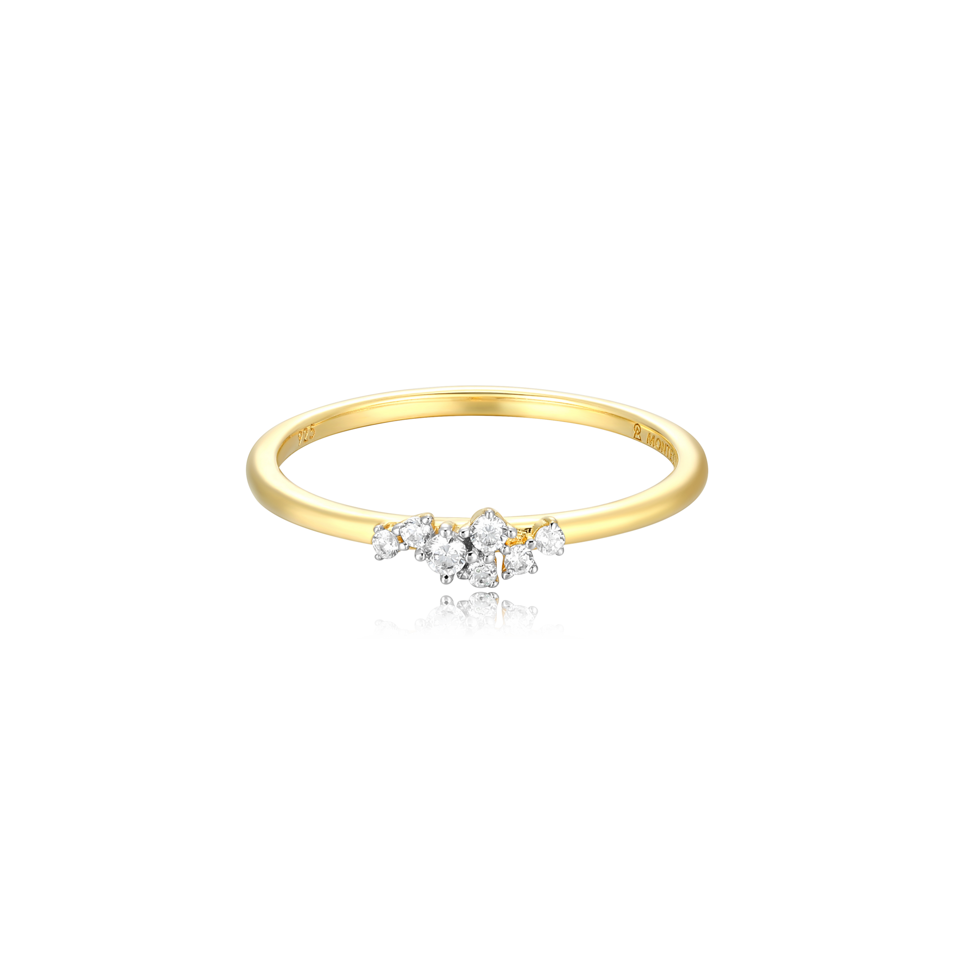 Scattered Lab-Created Diamond Stackable Ring in 14K Yellow Gold-Plated Sterling Silver | M by Monte Luna