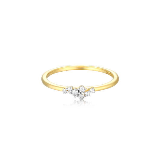Scattered Lab-Created Diamond Stackable Ring in 14K Yellow Gold-Plated Sterling Silver | M by Monte Luna