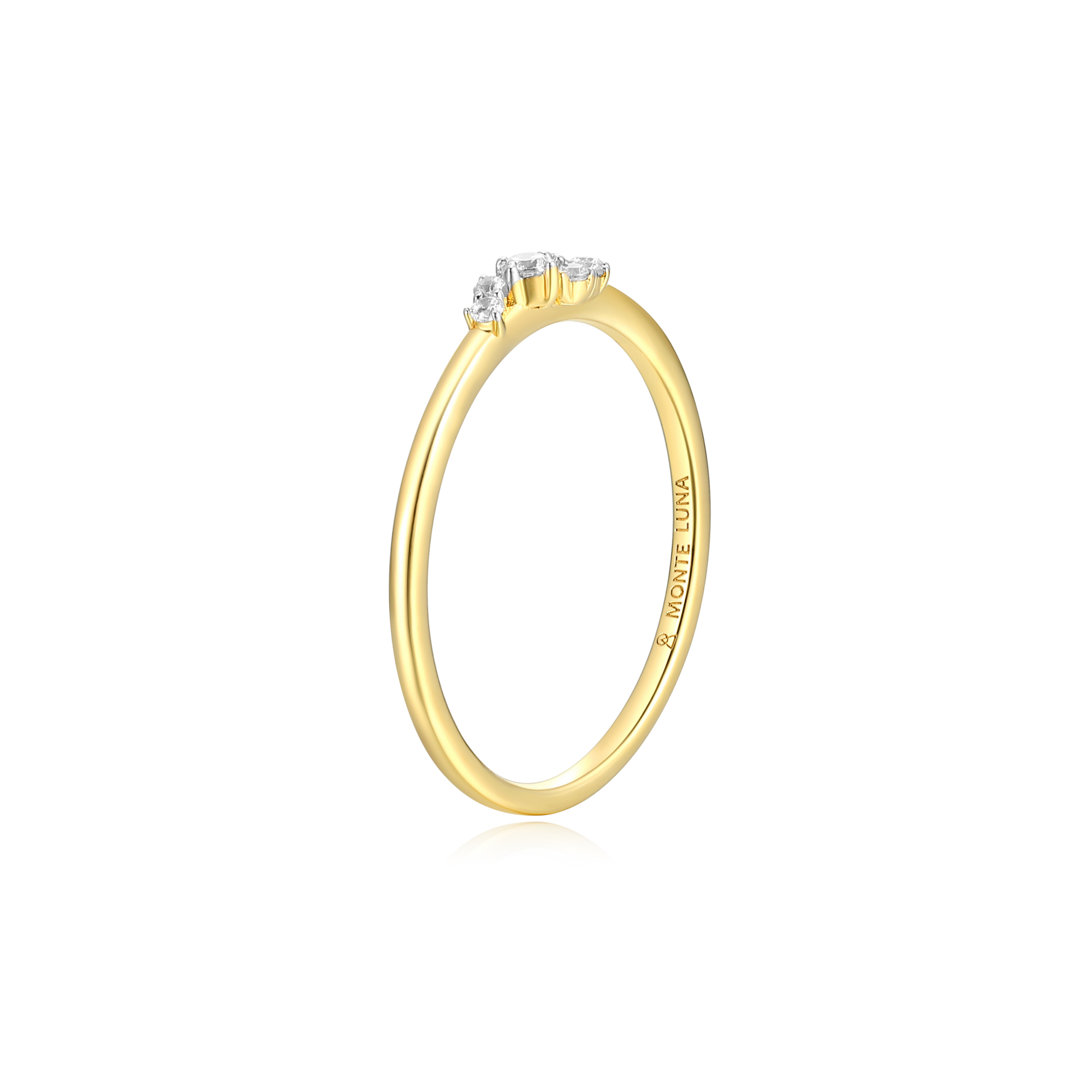 Scattered Lab-Created Diamond Stackable Ring in 14K Yellow Gold-Plated Sterling Silver | M by Monte Luna