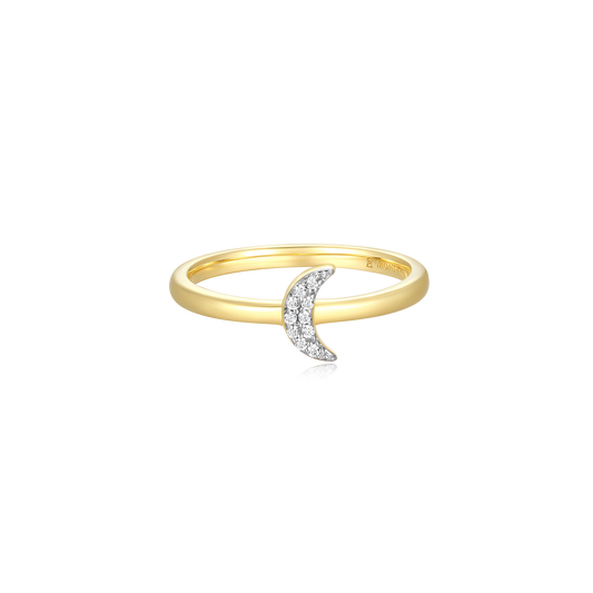 Crescent Statement Ring in 14K Yellow Gold-Plated Sterling Silver | M by Monte Luna