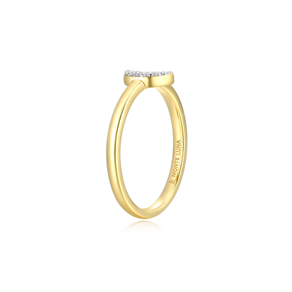 Crescent Statement Ring in 14K Yellow Gold-Plated Sterling Silver | M by Monte Luna