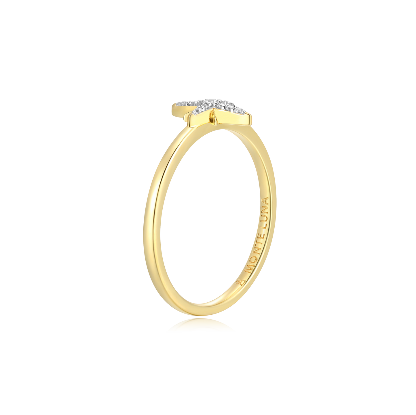 North Star Statement Ring in 14K Yellow Gold-Plated Sterling Silver | M by Monte Luna