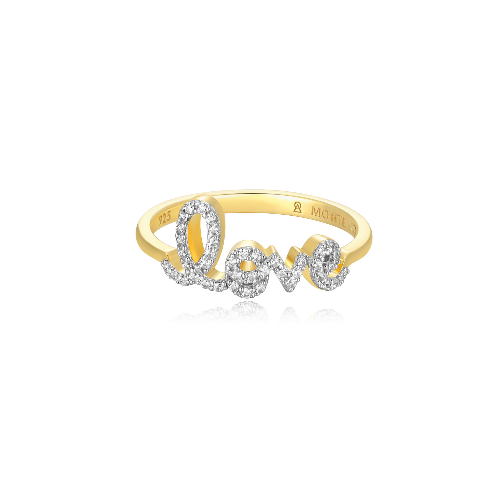 Love Statement Ring in 14K Yellow Gold-Plated Sterling Silver | M by Monte Luna