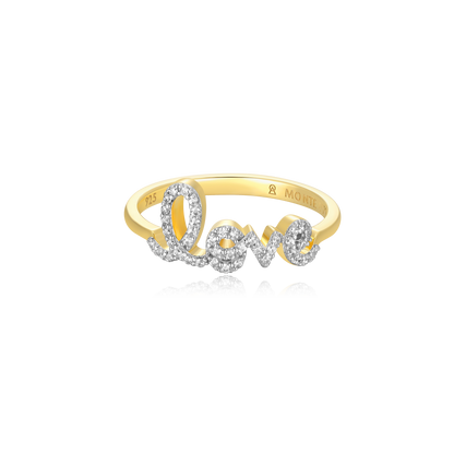 Love Statement Ring in 14K Yellow Gold-Plated Sterling Silver | M by Monte Luna