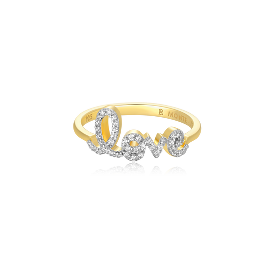 Love Statement Ring in 14K Yellow Gold-Plated Sterling Silver | M by Monte Luna
