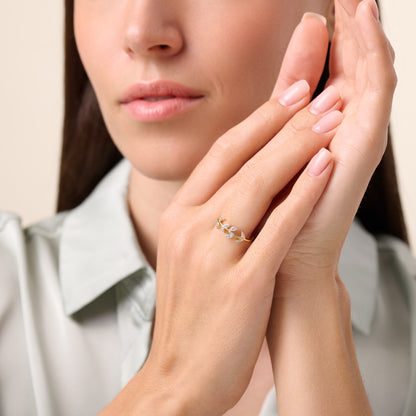 Branch Statement Ring in 14K Yellow Gold-Plated Sterling Silver | M by Monte Luna