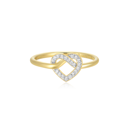Knotted Heart Statement Ring in 14K Yellow Gold-Plated Sterling Silver | M by Monte Luna
