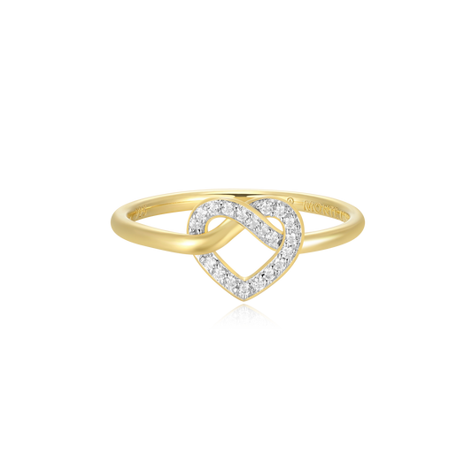Knotted Heart Statement Ring in 14K Yellow Gold-Plated Sterling Silver | M by Monte Luna