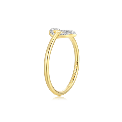 Knotted Heart Statement Ring in 14K Yellow Gold-Plated Sterling Silver | M by Monte Luna